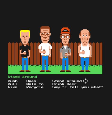 Pixel King of the Hill Graphic Tees For Men, King Of The Hill, The Mansion, Tees For Men, Cheap Shirts, The Hill, Drinking Beer, Custom T Shirts, Good People