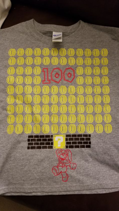 100 Days Of School Mario, Super Mario 100 Days Of School Shirt, Mario 100 Days Of School Shirt, Boys 100 Days Of School Shirt, 100 Days Of School Shirt, 100 Days Of School Project Kindergartens, 100 Day Project Ideas, Super Mario Shirt, 100days Of School Shirt