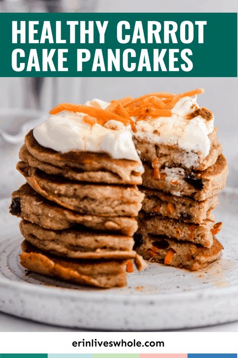 Pancakes With Cream Cheese, Pancakes With Cream, Carrot Pancakes, Fodmap Breakfast, Healthy Carrot Cake, Carrot Cake Pancakes, Cake Pancakes, Healthy Carrot Cakes, Pancake Recipe Easy