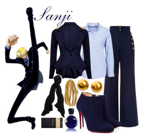 "|| Sanji (pre-timeskip) ||" by miyu-san ❤ liked on Polyvore featuring moda, ChloÃ©, Diane Von Furstenberg, ONLY, Cole Haan, Christian Louboutin, Lacoste ve Yves Saint Laurent Sanji Outfit, One Piece Crew, Character Inspired Outfits, Fandom Fashion, Anime Inspired Outfits, Casual Cosplay, Outfit Mujer, One Piece Outfit, Themed Outfits