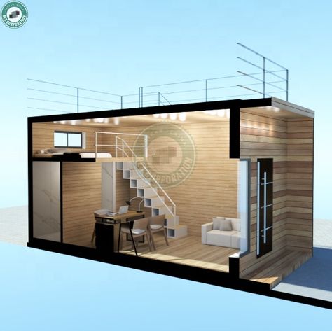 20 Ft Shipping Container Home, Loft Container Homes, 20ft Container Home, 20ft Tiny House, 40ft Container House, Cabin Loft, Cabin Tiny House, Container Cabin, Steel Structure Buildings