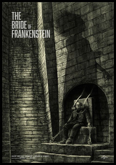 Universal Monsters Art, Dr Frankenstein, The Bride Of Frankenstein, Movie Synopsis, Dark Castle, Science Fiction Movies, Film Poster Design, Famous Monsters, Classic Horror Movies