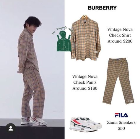 Hope Fashion, Bts Shirt, Bts Clothing, Check Pants, Burberry Shirt, Korean Fashion Kpop, Bts Inspired Outfits, Burberry Vintage, Fashion And Beauty Tips