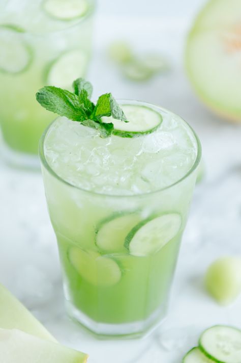 Cucumber Melon Mocktail Melon Mocktail, Melon Soda, Rainbow Board, Flavored Olive Oil, White Balsamic, Summer Drinks Alcohol, Mocktail Recipes, White Balsamic Vinegar, Sprouts Farmers Market