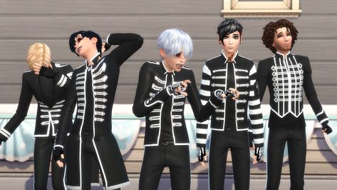 Black Parade Jacket, The Black Parade, Gerard And Frank, Sims Clothes, Sims 4 Characters, Black Parade, My Chemical, The Sims4, Sims 4 Cc