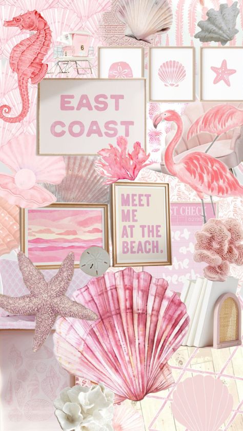 Pink Coastal Wallpaper, Pink Summer Aesthetic Wallpaper, Pink Beach Wallpaper, Pink Beach Aesthetic, Cruise Wallpaper, Summer Prints Wallpaper, Coastal Pink, Beachy Wallpapers, Beachy Wallpaper