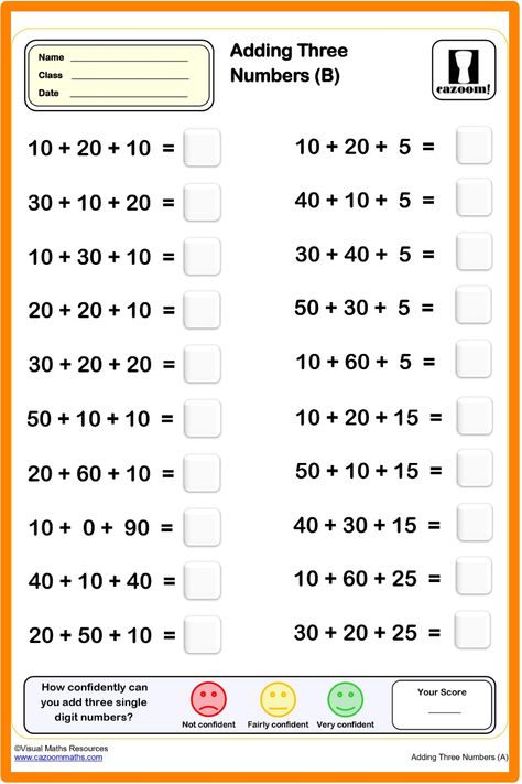 Year 2 Worksheet: Addition Drills with three numbers Year 2 Worksheets, Adding Three Numbers, Year 2 Maths Worksheets, Year 2 Maths, Ks2 Maths, Numbers Worksheet, Numbers Worksheets, Maths Worksheets, Primary Resources