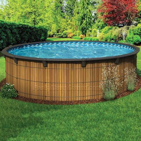 Wooden Pools | Wood Above Ground Swimming Pools Pallet Pool, Koi Pond Design, Wooden Pool, Wooden Pallet Crafts, Pool Deck Ideas, Above Ground Pool Ideas, Ground Pool Ideas, Above Ground Pools, Above Ground Pool Landscaping