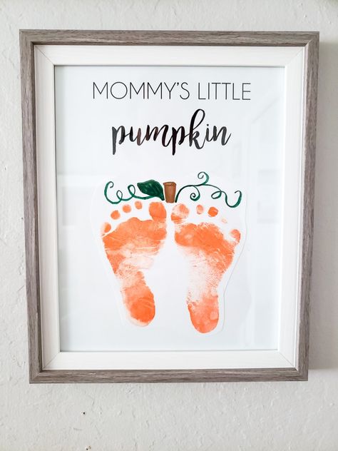 Pumpkin Footprint, Baby Fall Crafts, Newborn Crafts, Baby Art Crafts, Baby Footprint Art, Crafts For Toddlers, Keepsake Crafts, Halloween Crafts For Toddlers, Baby Art Projects