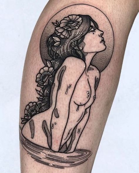 Darkside Tattoo, Art Nouveau Tattoo, Sketch Style Tattoos, Nouveau Tattoo, Witch Tattoo, Silhouette Tattoos, Tattoo Collection, Pin Up Tattoos, Tattoo Feminina