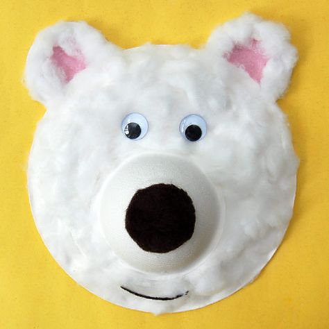 Paper Plate Bear, Paper Bear, Polar Bear Craft, January Crafts, Fun Craft Ideas, Bear Panda, Winter Art Projects, Bear Brown, Winter Preschool