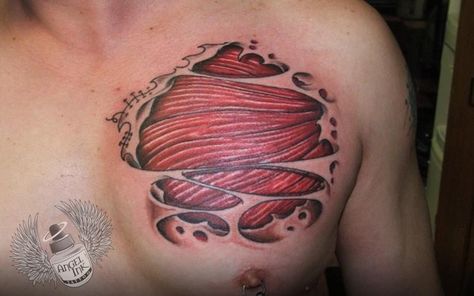 Tattoo at Angel Ink Tattoo in downtown Oregon City, Oregon. Shop number is (503)655-4055. #AngelInkTattoo #AngelInk #OregonCity #Oregon #Tattoo #Flesh #Muscle #Ripped #Torn #Skin #Sewn #Color #NewAge #CustomArt Torn Flesh Tattoo, Ripped Flesh Tattoo, Torn Skin Drawing, Ripped Skin Drawing, Tear Tattoo, Skin Tear Tattoo, Skin Tear, Ripped Skin Tattoo, Wind Tattoo