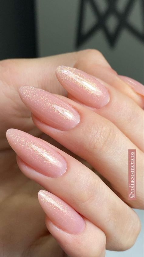 Nude Pink Nails, Sparkle Gel Nails, Unghie Sfumate, Subtle Nails, Casual Nails, Blush Nails, Classy Acrylic Nails, Soft Nails, Sparkle Nails