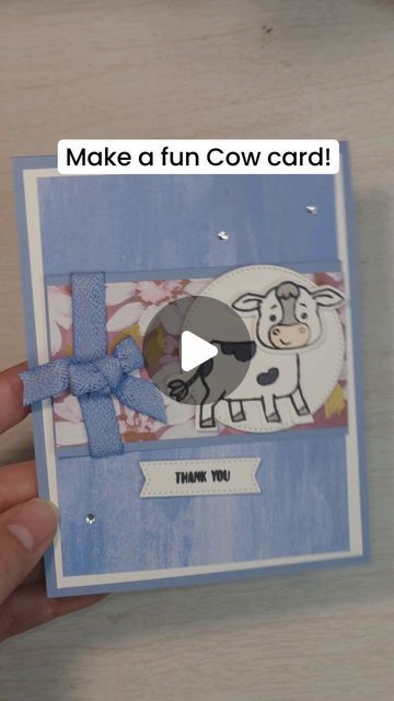 Cardmaker + Creative Coach + Easy Crafts on Instagram: "How stinkin' cute is this cow??? I guess that's why they call it the Cutest Cow Bundle! 🤣😂  It's so easy to create your own handmade greeting cards with Stampin' Up products. Especially with the stamp set and paper punch bundles like the one shown here!   And yes, I totally tied a bow with a fork. 😉  I hope this card inspires you to get crafty! Head over to my online store (link in bio) to get your hands on the Cutest Cow Bundle or comment "cow" and I'll send you the direct link! 🐄❤️  #stampinup #cardmaking #papercrafting #cutestcow #cow #greetingcard #handmadecard #paperart #easycrafts #sassypapercrafts #cardmakersofinstagram" Cutest Cows Cards, Stampinup Cutest Cows, Cow Punch Art, Cutest Cows Stampin Up Cards, Cutest Cows, Paper Punch, Holy Cow, Bird Cards, Animal Cards