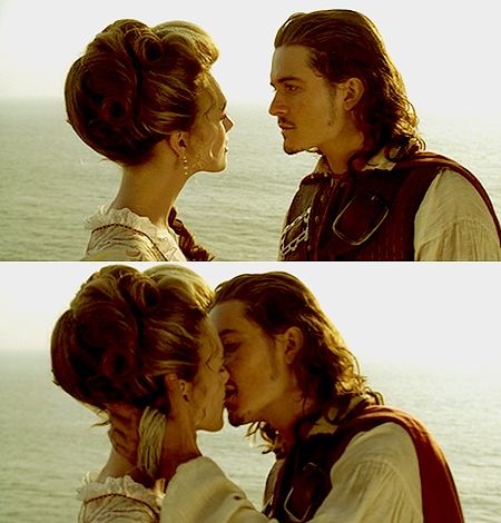 Pirates of the Caribbean: The Curse of the Black Pearl (2003) - Will and Elizabeth kissing Pirates Of The Caribbean Will Elizabeth, Will Turner And Elizabeth Swan, Will And Elizabeth Turner, Elizabeth Swan, Will And Elizabeth, Curse Of The Black Pearl, Gentle Love, Pirates Of Caribbean, Elizabeth Swann