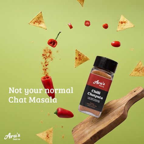 Not your normal chat masala🌶 Sprinkle Aru's chilli chatpata seasoning on it and make your every dish delicious. Available on Amazon & Flipkart. #arufoods #chillichatpata #spicyseasoning #cooking #foodie #yummy #spicy #masalas Loreal Professional, Chat Masala, Facebook Ideas, Motion Flyer, Product Post, Hot Spices, Spicy Seasoning, Social Media Branding Design, Dessert Packaging