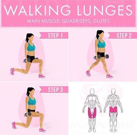 Walking lunges                                                                                                                                                      More Walking Lunges, Study Info, Burn Fat Build Muscle, Workout Guide, Glutes Workout, Hiit Workout, Legs Day, Double Tap, Body Fat