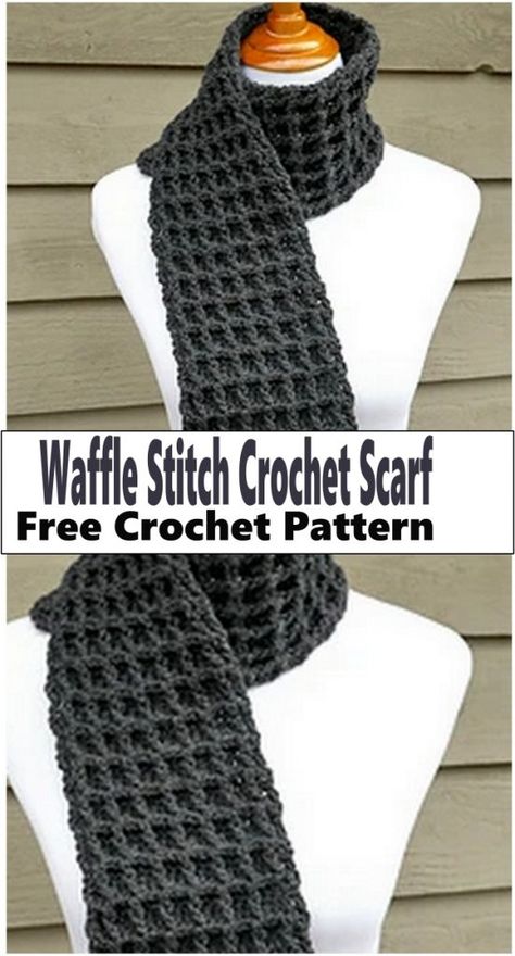 Crochet Waffle Stitch Patterns Waffle Stitch Crochet Scarf, Crochet Waffle Stitch Scarf, Waffle Stitch Scarf, Crochet Waffle, Accessorizing Outfits, Crochet Waffle Stitch, Pattern Step By Step, Crochet Scarf Pattern Free, Waffle Stitch