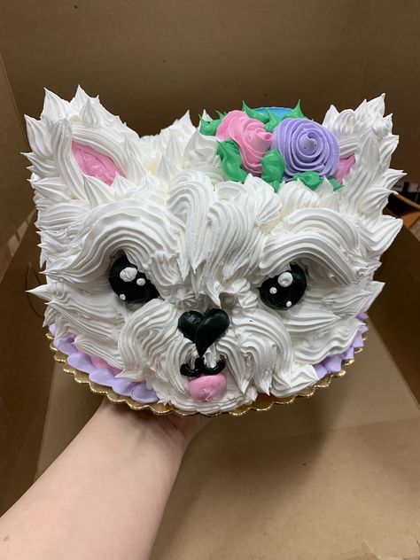 Puppy dog cake Cupcake Critters, 2024 Cake, Animals Cookies, Puppy Dog Cakes, Hamburger Cupcakes, Dq Cakes, Message Cookies, Publix Bakery, Bug Cake