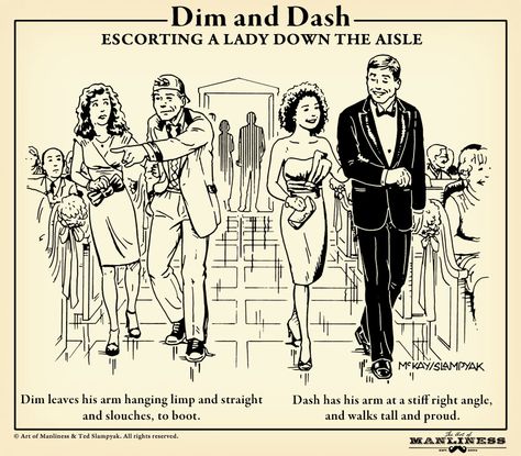 D D Wedding 1 Wedding Usher, Wedding Ushers, Morning Workout Routine, Gentlemens Guide, Gentlemans Guide, Walking People, Etiquette And Manners, Art Of Manliness, Before The Wedding