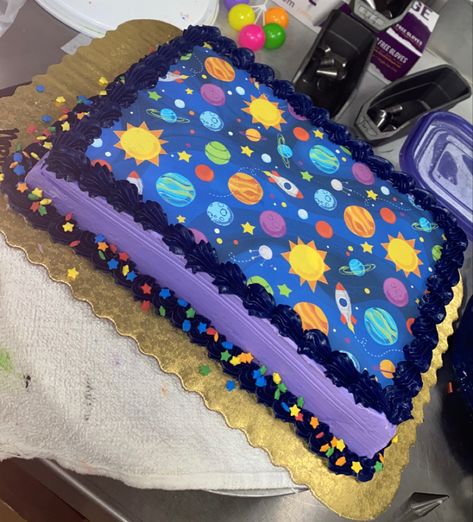 Galaxy Cake, Space Stuff, Sheet Cakes, Space Galaxy, Sheet Cake, Dessert, Cake