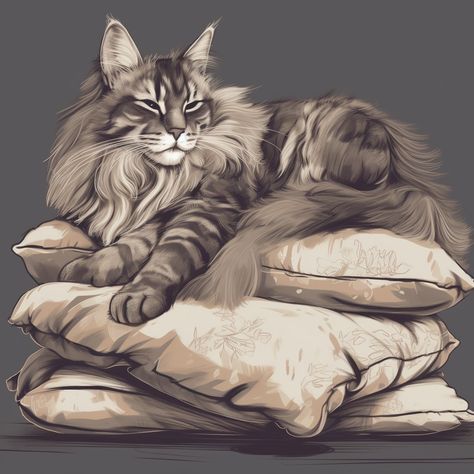 Cat Art: Maine Coon