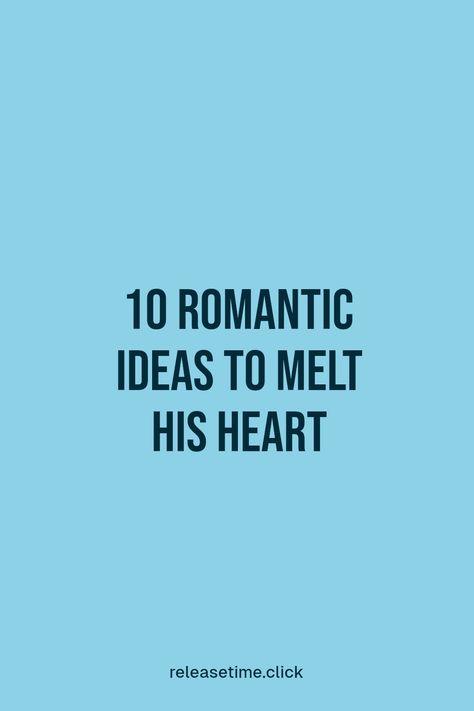 Looking to add a dash of romance to your marriage? Discover these 10 magical ways to show love and appreciation to your husband! From sweet surprises to special date nights, these tips will help you keep the spark alive and make him feel cherished. Whether it's planning a heartfelt dinner or writing a note, we've got all the ideas you need to remind him why he fell in love in the first place. Dive into these affectionate gestures that can turn any ordinary day into a lovely moment. Romantic Surprise Ideas For Him, Ways To Make Him Feel Loved, How To Make Husband Feel Special, Ways To Make Him Feel Special, Ways To Show Your Husband You Love Him, Romantic Gestures For Husband, Ways To Be Romantic, Romantic Gestures For Him, How To Be Romantic