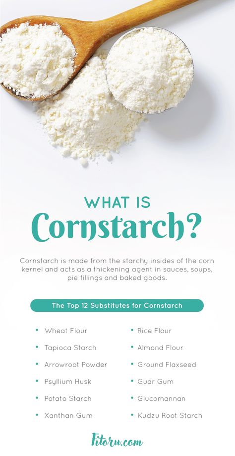 Cornstarch In Cookies, Substitute For Cornstarch, Cornstarch Alternative, How To Make Cornstarch, Cornstarch Substitute, Almond Flour Substitute, Cooking Substitutions, Flour Substitute, Allergen Free Recipes