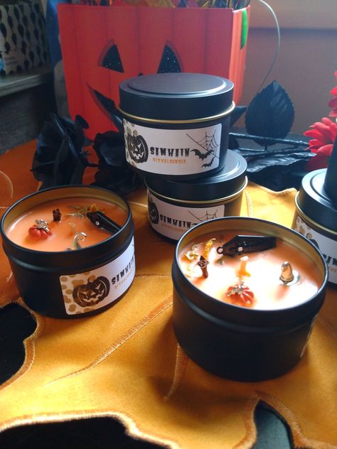 Homemade Halloween Candles, Candles Inspiration, Candle Homemade, Candles Autumn, Samhain Ritual, Samhain Halloween, Autumn Candle, Halloween Candle, Fall Candle