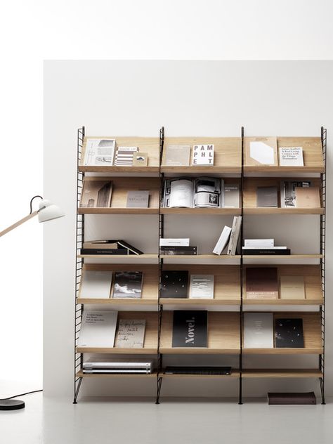 String Furniture - Living room inspiration - String Furniture Architectural Shelving, Galvanized Shelves, Classic Bookshelves, String Shelf, String Furniture, Minimalist Shelves, Scandinavia Design, Montana Furniture, String System