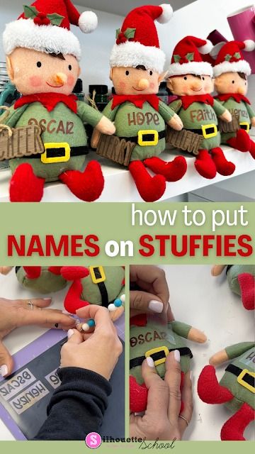 How to Put a Name on a Stuffy with HTV Heat Transfer Vinyl Tutorial, Heat Transfer Vinyl Shirts, Cricut Heat Transfer Vinyl, Vinyl Projects Silhouette, Heat Transfer Vinyl Projects, Silhouette School Blog, Personalized Stuffed Animals, Silhouette School, Silhouette Cameo Tutorials