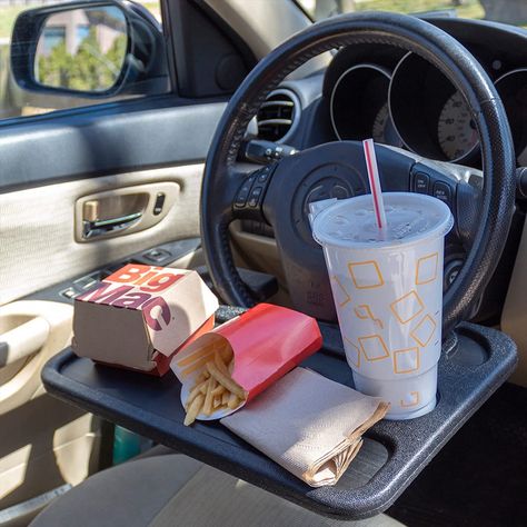 Classic and Sturdy Design: Slim and lightweight design of the portable car desk for laptop measuring 11" x 16.5" x 0.79" will fit right under the seat pockets easily and can be mounted effortlessly whenever needed! Steering Wheel Tray, Car Tray, Driver Card, Wheel Table, Pink Car Accessories, Car Table, Car Food, Winter Car, Desk Tray