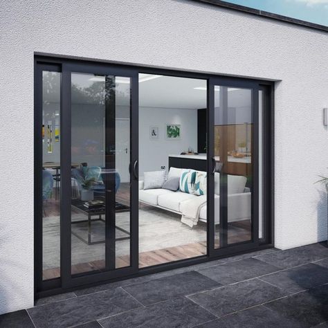 Aluminium Patio Doors, Hiasan Dalaman Rumah, Glass Sliding Door, Sliding Doors Exterior, Sliding Glass Doors Patio, Detail Arsitektur, Glass Doors Patio, Aluminium Sliding Doors, Sliding Door Design