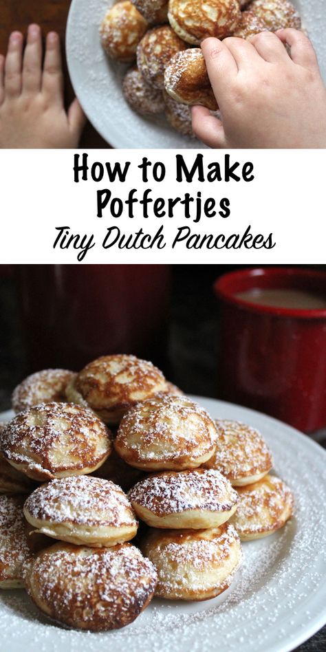 Mini Dutch Pancake Recipe, Dutch Poffertjes Mini Pancakes, Pancakes On The Go, Tiny Pancake Recipe, Best Easy Breakfast Ideas, What To Eat With Pancakes, Pikelets Recipe Easy, Pancake Cake Recipe, International Breakfast Recipes