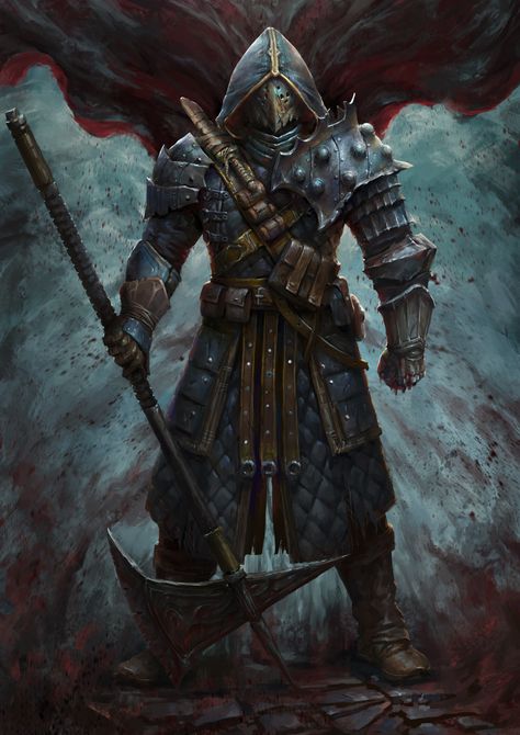 ArtStation - Bear hunter, River flow shore Hooded Knight Fantasy Art, Fantasy Fighter, Black Gate, Character Motivation, River Flow, 3d Karakter, Hunter Art, Medicine Man, Knight Art