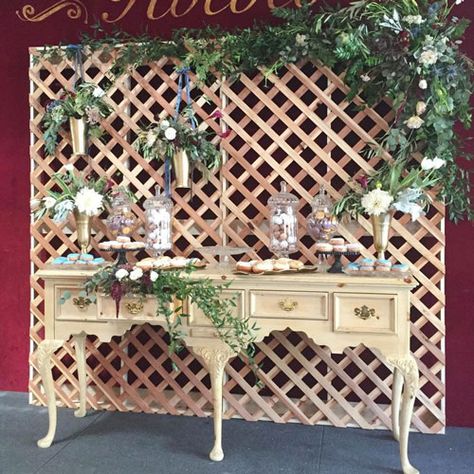 Lattice Props Archives | Monte Carlo Productions Lattice Backdrop, Decorative Walls, Lattice Wall, American Heritage Girls, Tea Party Theme, Craft Show Displays, Tea Party Garden, Wall Backdrops, Paint And Sip