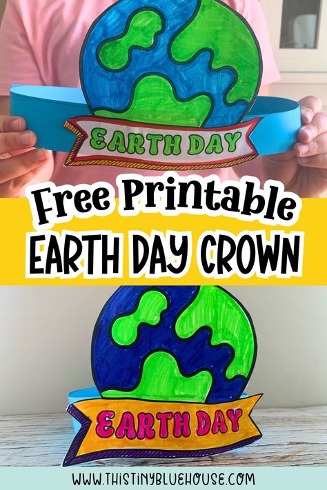 Earth Day head band craft for kids Earth Day Crowns For Kids, Earth Day Headband, Earth Day Crown, Kindergarden Worksheet, Mother's Day Gifts From Kids, Fun Rainy Day Activities, Origami Paper Flowers, Template Color, Rainy Day Activities For Kids