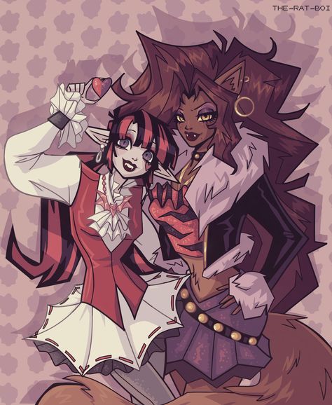 Clawdeen And Draculaura, The Man Behind The Slaughter, Draculaura Fanart, The Rat King, They Were Roommates, Rat King, Arte Monster High, Moster High, Catty Noir