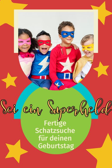 Superheld Schatzsuche, Superhelden Schnitzeljagd, Kindergeburtstag Ralley, Schatzsuche im Haus Spiderman, Ships