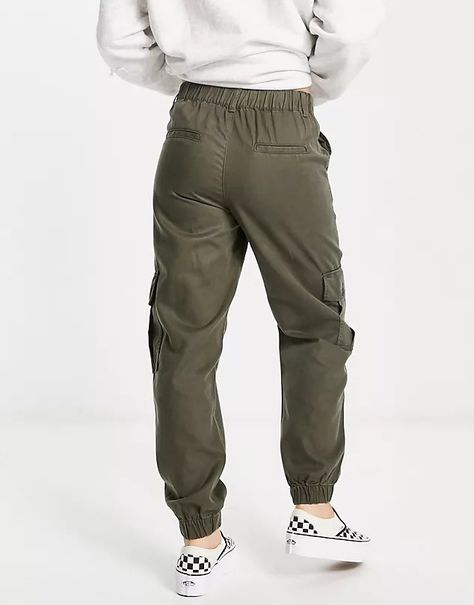 Women's Pants | Casual, Cargo & Black Pants | ASOS Cuffed Cargo Pants, Khaki Fashion, Pants Casual, Casual Trousers, Women Pants Casual, Khaki Green, Women's Pants, Pants Leggings, Cargo Pants