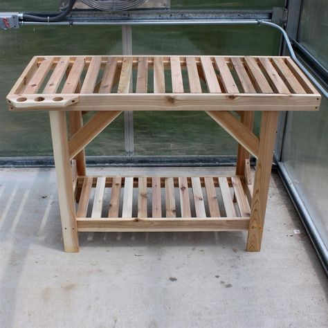 Greenhouse Benches - Ideas on Foter Greenhouse Benches, Cedar Greenhouse, Cedar Bench, Best Greenhouse, Greenhouse Shed, Shed Design, Western Red Cedar, Greenhouses, Container Plants