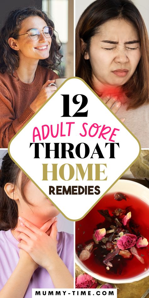 Find quick and simple sore throat remedies for adults! 🍋💧 These home treatments will help ease your discomfort and get you feeling better in no time. Whether it's a warm drink or a natural remedy, we’ve got you covered. Save this pin for your sore throat relief! 📌🌿 Sore Throat Cold Remedies, Cold And Sore Throat Remedies, Essential Oils For Sore Throat Gargle, Drink For Sore Throat And Cough, Sour Throat Remedies For Adults, Diy Throat Remedies, Soothing Throat Remedies, Allergy Sore Throat Remedy, What’s Good For Sore Throat