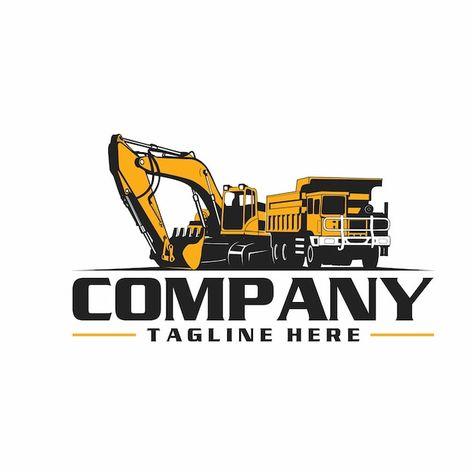 Construction Machinery Logo, Excavator Logo Design, Excavator Vector, Truck Wraps Graphics, Excavator Logo, Mechanics Logo, Machine Logo, Mother's Day Background, Construction Logo Design