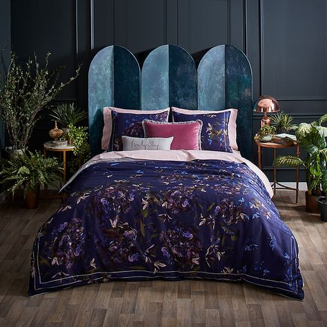 Ted Baker London   Pomegranate 3-Piece Full/queen Comforter Set In Navy - Turn your bedroom into an alluring botanical retreat with the Pomegranate Comforter Set from Ted Baker London. Crafted of silky smooth cotton sateen with a bold and dramatic floral motif, the bedding comes with pillow shams for a complete look. - kitchen ideas Twin Comforter Sets, Floral Comforter, Space Style, Twin Comforter, King Comforter Sets, King Pillows, Queen Comforter Sets, Set Style, Queen Comforter