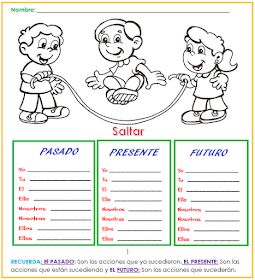 Fichas de Primaria: Conjugación de verbos Diy Projects For School, Spanish Worksheets, Page Borders Design, Page Borders, Past Present Future, Grammar Worksheets, Toddler Learning Activities, Spanish Class, Toddler Learning