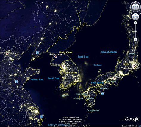 Night time from above- south east asia Korea Map, Glorify God, Geography Map, Korean Peninsula, Michael Brown, Blue Planet, Future Jobs, Night View, Earth From Space