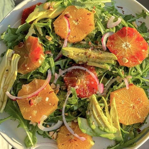 Fall Citrus Salad with Blood Orange Olive Oil - McEvoy Ranch Orange Olive Oil, Fall Menu, Champagne Vinegar, Navel Oranges, Citrus Salad, Real Star, Refreshing Salad, Cracked Pepper, Light Dinner