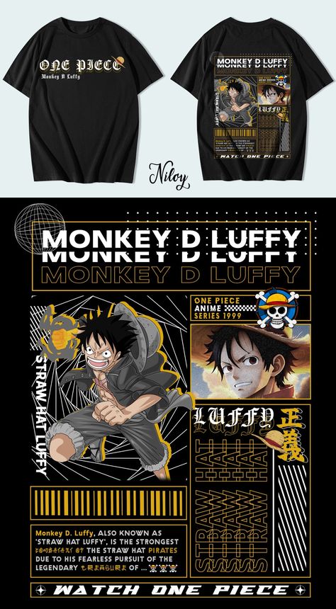 Custom Anime And Manga Inspired Streetwear Designs :: Behance One Piece Tshirt Design, Tshirt Text Design, Anime Tshirt Design Ideas, Wegz Wallpaper, Mascara Oni, Anime T Shirt Design, Tshirt Printing Business, Streetwear Designs, Bear Artwork