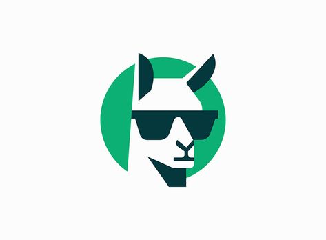 Cool Llama With Sunglasses Logo Plumber Logo Design, Logo Design Negative Space, Logo Design Agency, Dog Logo Design, Bird Logo Design, Negative Space Logos, Craft Logo, Online Logo Design, Logo Redesign