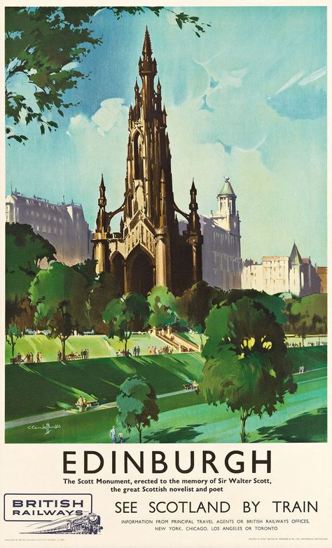 Scott Monument, Vintage Scotland, Seoul Travel, Scottish Art, Gifts Vintage, Scottish Gifts, Historical Maps, Vintage Maps, British Isles